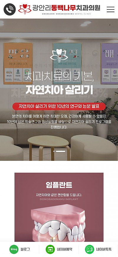 대구홈페이지제작 광안리동백나무치과