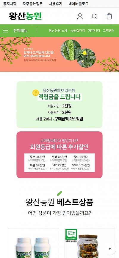 대구홈페이지제작 왕산농원