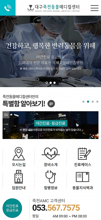 대구홈페이지제작 죽전동물병원(반응형)